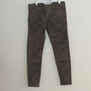 Zara Basic Denim Camouflage Camo Green Skinny Jeans Pants - Size 6